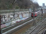 Eine Kopenhagener S-Bahn (S-Tog) am 15.01.2012 zwischen dem Bahnhof �sterport und N�rreport.
