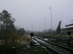 BR 861 001-0 bei der Einfahrt in den Bhf. Michalovce am 21.12.2011