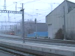 Abfahrt und Ankunft von 2 Z�gen der RhB in Chur, ...