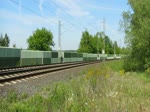 19.5.2012 10:41 ČD 363 078-7 mit einem Schnellzug aus Cheb nach Praha hl.n. in der Nhe der Talsperre Jesenice zwischen den Haltestellen Cheb Veboř und Stebnice. 
