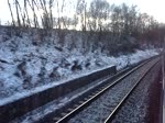 Zugbegegnung auf der Strecke Plzen-Cheb. Der entgegenkommende Regionalzug ist auf dem Weg Richtung Plzen hl.n. Januar 2013