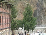 Weiseritztalbahn Ein- und Ausfahrt der 99 1746-9 der SDG im Bahnhof Rabenau, von Freital-Hainsberg kommend nach Dippoldiswalde (Wei�eritztalbahn), 04.04.2010