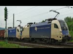 wiener-lokalbahnen-ag Das doppelte WLB Lottchen: ES 64 U2-066 (182 566-0) und ES 64 U2-022 (182 522-3) mit Containerzug in Fahrtrichtung S�den durch Eschwege West. Aufgenommen am 01.06.2010.