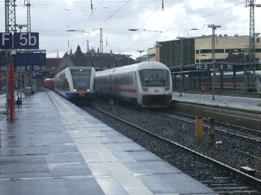 UBB24625 von Stralsund nach Swinoujscie Centrum(Polen)bei der Ausfahrt im Bahnhof Stralsund.(25.07.09)