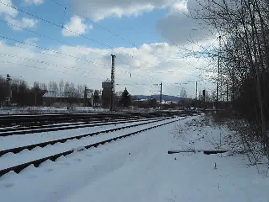 Zweimal EVB/Railpool: 185 680-6 in Richtung Norden und 185 673-1 in Fahrtrichtung Sden. Aufgenommen am 06.03.2010.