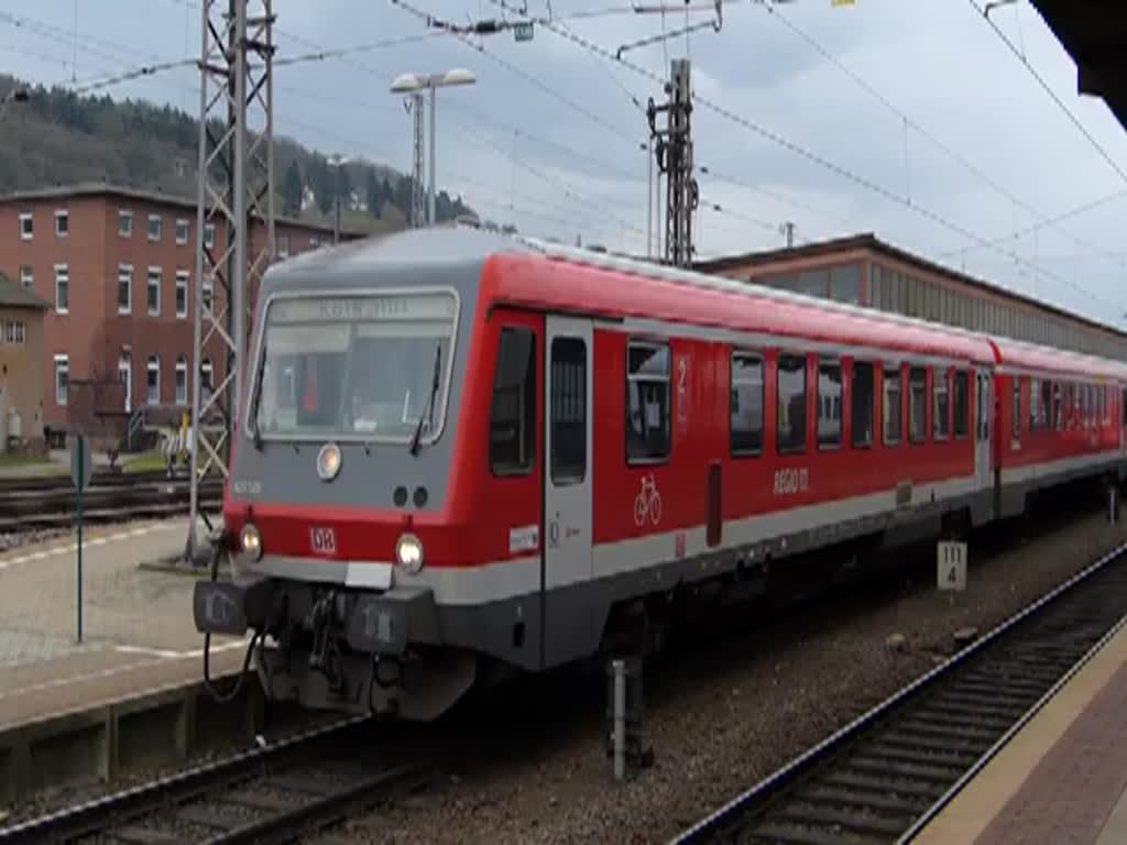 .  3er Pack der BR 628 aufgenommen bei der Abfahrt in Trier richtung Köln über Gerolstein.  21.03.2014  Der Zug besteht aus 628 526 & 628 508 & 628 535.
