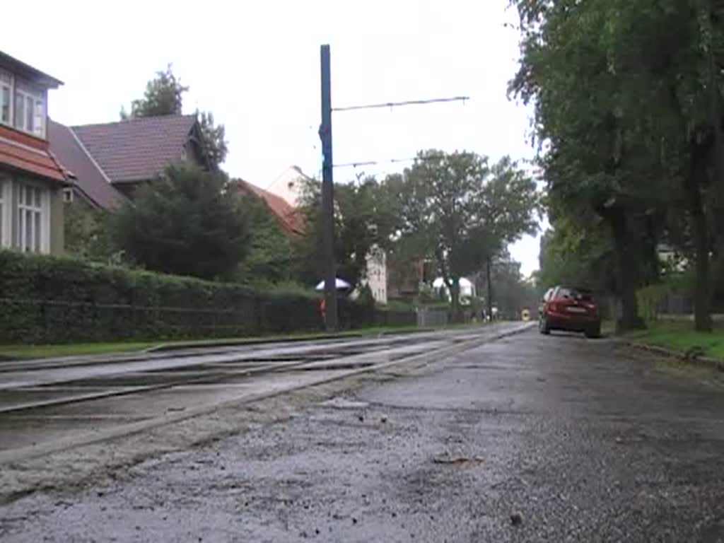 100 Jahre Schneicher-Rdersdorfer Straenbahn. Am 29.8.2010 gab es eine Fahrzeugparade mit historischen Fahrzeugen. Hier Tw 60, ein Gast aus Frankfurt (Oder).