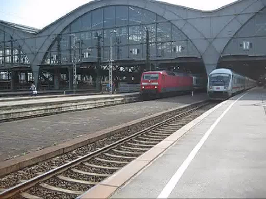 120 111 verlsst am 03.04.11 mit dem IC 1952 nach Kln den Leipziger Hbf.