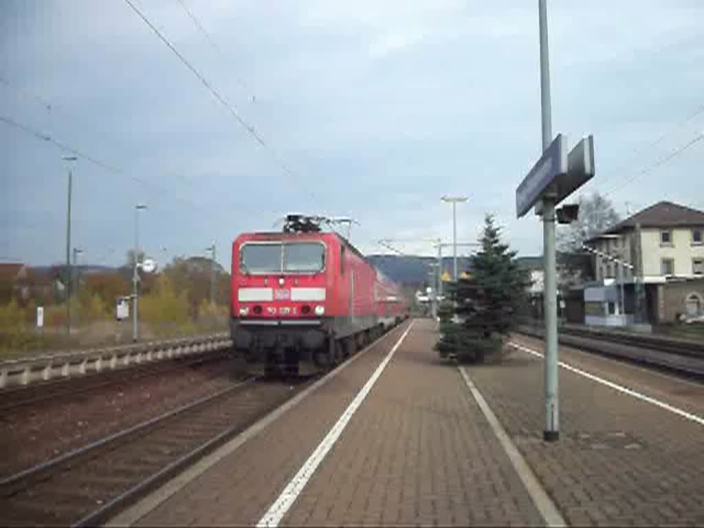 143 220 verlie am 30.10.10 mit RB 16853 nach Lichtenfels, Pressig-Rothenkirchen.