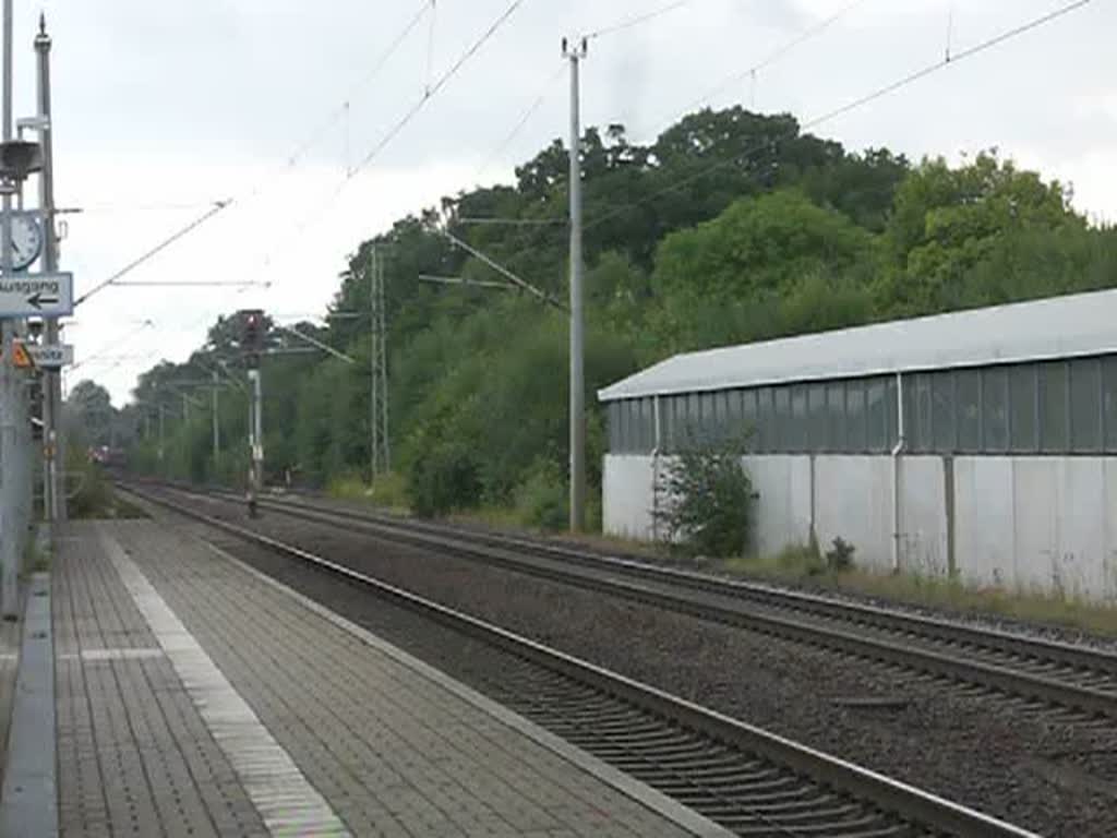 152 169 zieht am 10.07.09 einen leeren Autotransportzug durch Burgkemnitz Richtung Berlin.