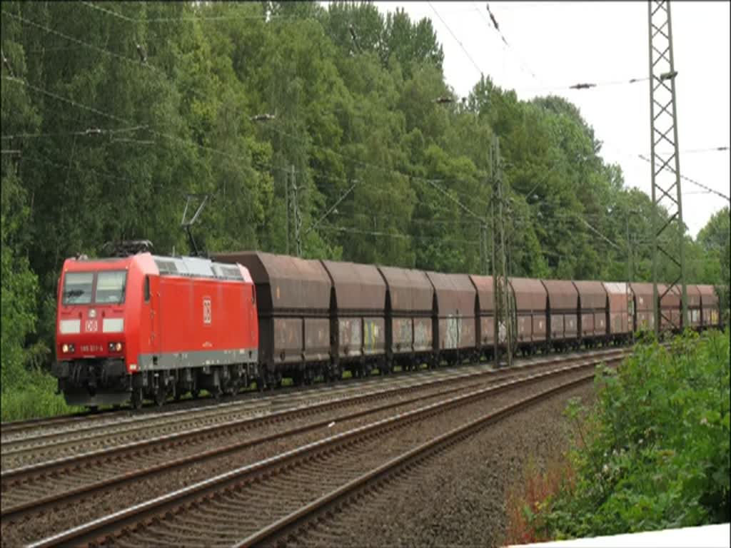 185 011 am 12. Juli 2011 in Bochum am Abzweig Prinz von Preuen.