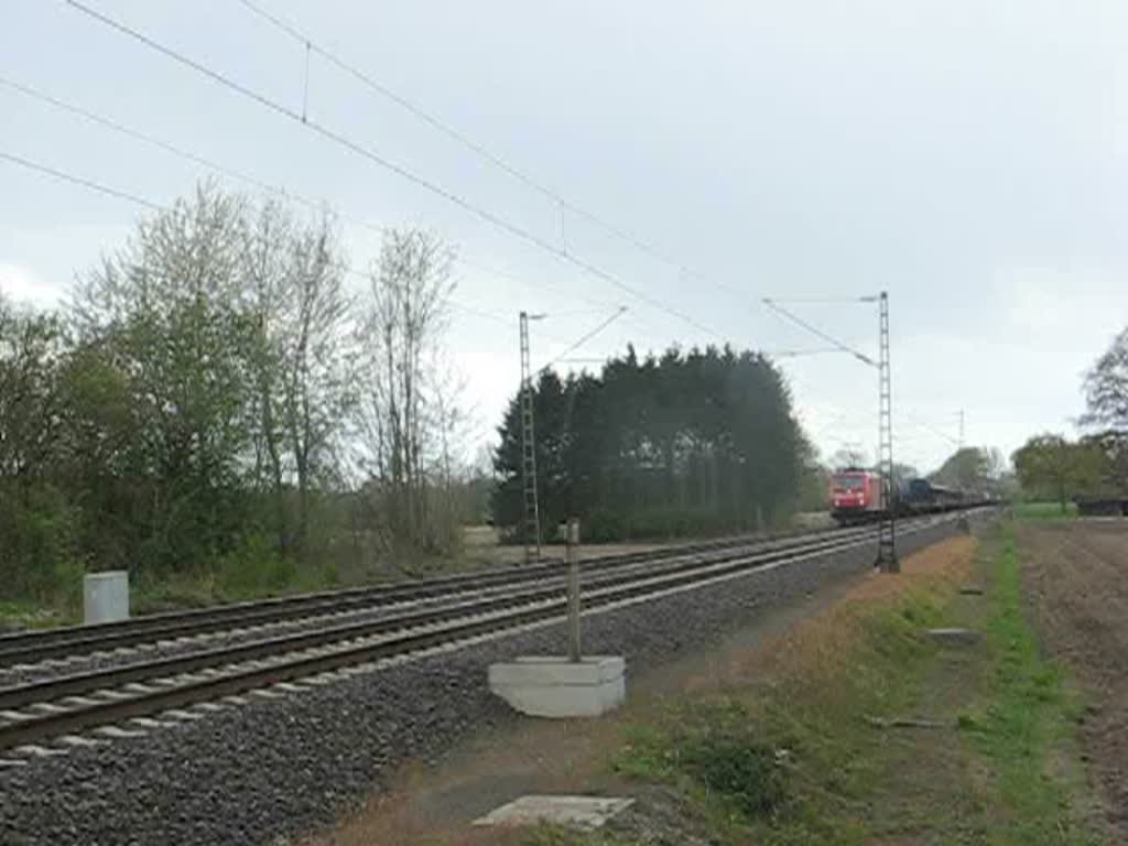 185 055-1 von Raillion mit gem. GZ zwischen Dlmen und Mnster am 21.04.10