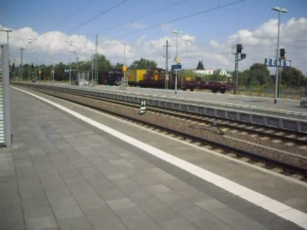 185 193 mit Gterzug  durch Schwerin Hbf am 5.8.09