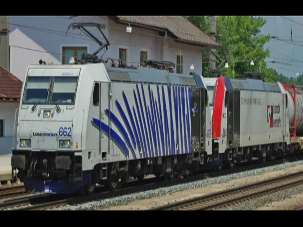 185 662-4 und 185 664-0 sind am 16.07.2010 auf dem Weg zum Brenner.
Aufgenommen am 16.07.2010