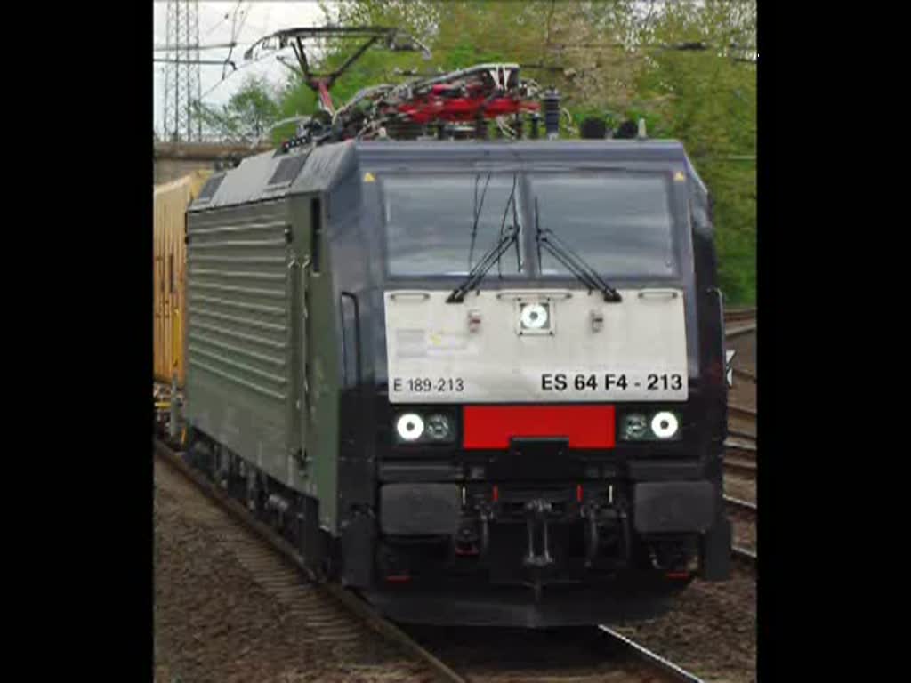 189 213 (ES 64 F4-213) durchfhrt das Industriegebiet Bebra Nord Gru an den Tf und danke fr's  mp mp  ;) Aufgneommen am 30.04.2010.