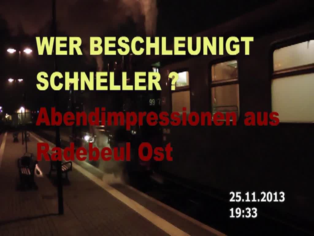 2 mal Ausfahrt in Radebeul Ost.
25.11.2013 gegen 18:33 Uhr.
