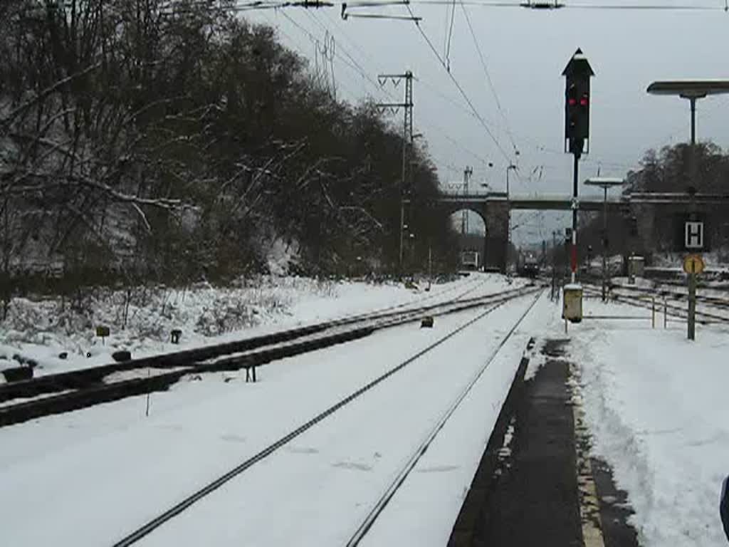 203 163-1 der NBE in Fahrtrichtung Osten. Aufgenommen am 17.01.2010 in Eichenberg.