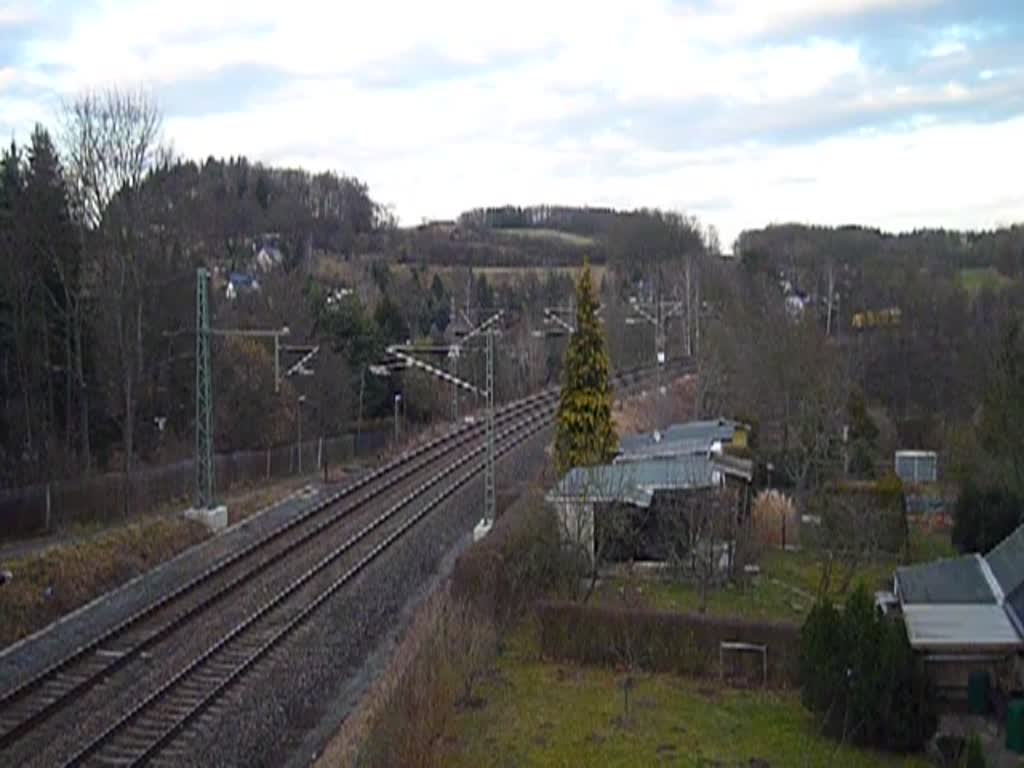 203 302 ist mit einem 708 xxx am 22.02.14 in Jößnitz zu sehen.