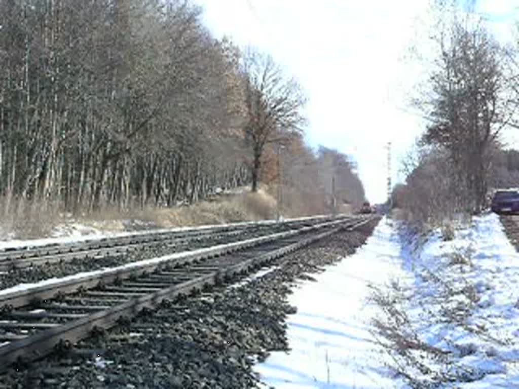 218 461 zieht bei Geltendorf eine RB Kempten. 28.02.09