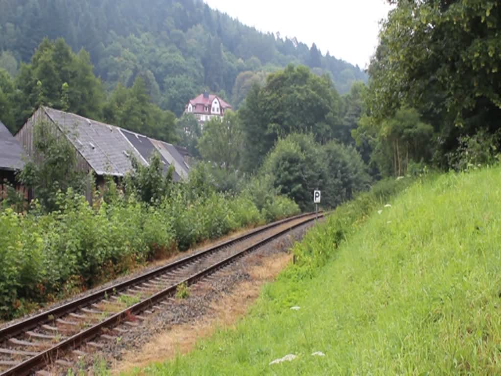 229 147-4 (CLR) fuhr am 21.07.18 den Sormitztal Thüringer Meer Express von Erfurt nach Wurzbach. Von dort fuhren dann Busse nach Blankenstein, da auf der Stecke gebaut wird. Hier ist der Zug auf der Rückfahrt in Leutenberg zu sehen.