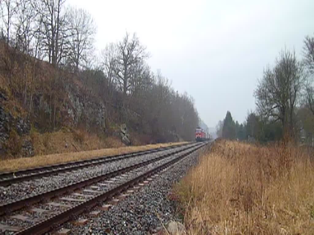 232 347 und 232 384 zu sehen mit einem Elbtalumleiter am 15.03.14 in Kürbitz/V. 