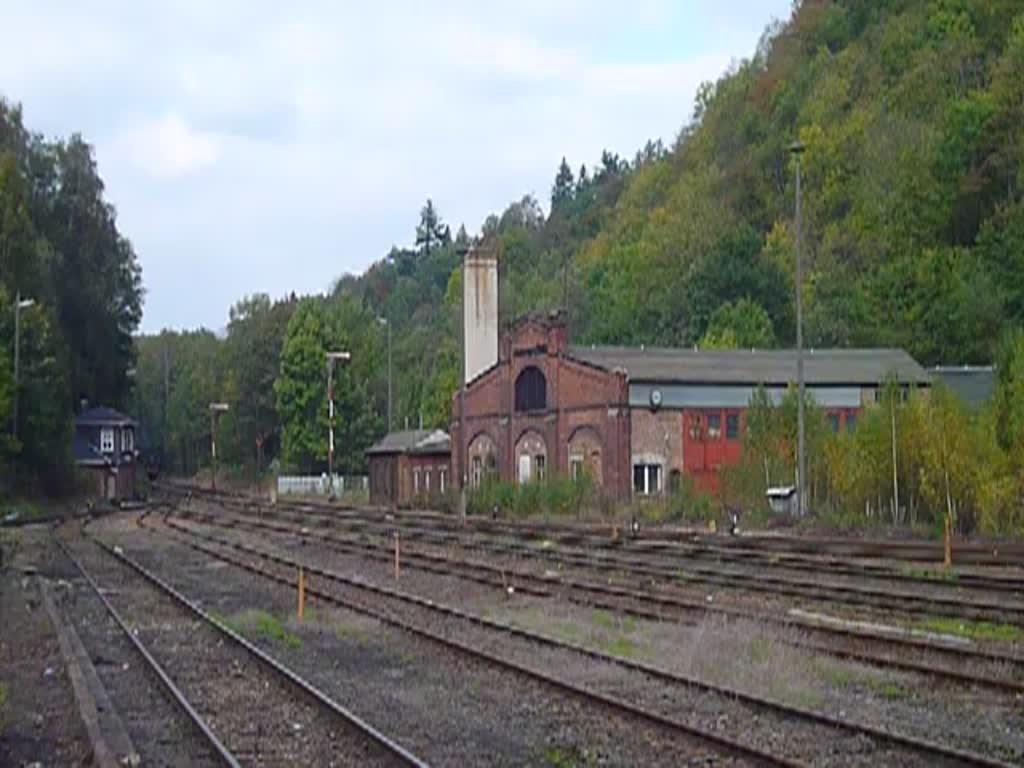 41 1144-9 mit dem Sormitztal-Express zu sehen am 05.10.14 bei der Einfahrt in Bad Lobenstein. 