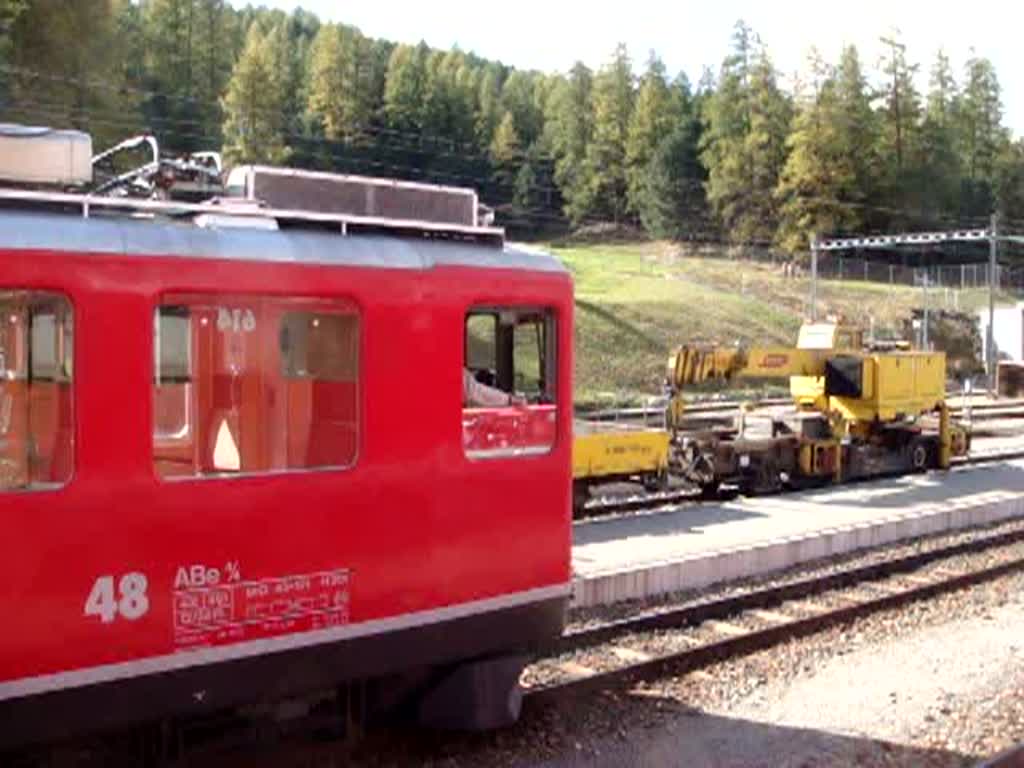 ABe 48+47 verlassen mit einem Regio nach St. Moritz Pontresina am 30.09.2007