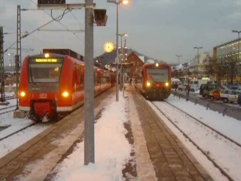 Abfahrt eines VT 650 aus Herrenberg Richtung Tbingen (25.01.2007)