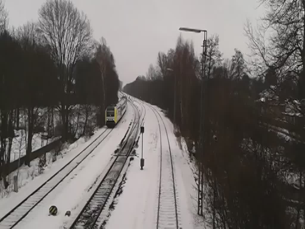 Am 27.01.2015 fuhr ein alex durch Oberkotzau. Der Zug war von München nach Hof unterwegs.