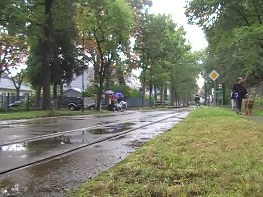 Arbeitswagen A73 des Frdervereins Schneicher-Rdersdorfer Straenbahn (Tram 88 e.V.) am 29.8.2010 zum Anlass des 100-jhrigen Bestehens der Strecke im Einsatz.