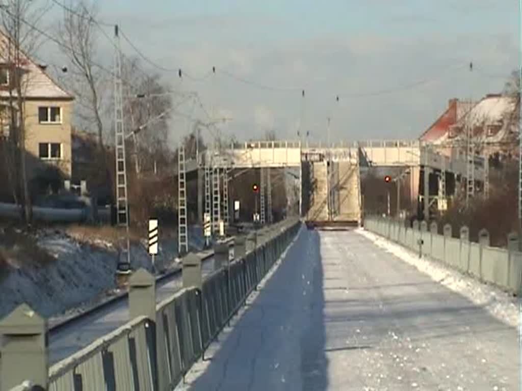 Auch in Rostock lag Anfang des Jahres etwas Schnee. So auch am S-Bf Parkstrae; 06.01.2009