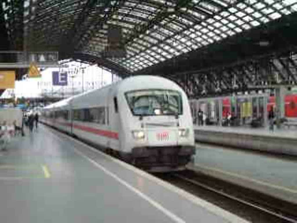 Ausfahrt des IC 1819 Kln Hbf - Stuttgart Hbf mit Br 101 aus Kln Hbf. Dieser IC wird immer aus den ehmaligen Metropolitan Wagen gebildet.