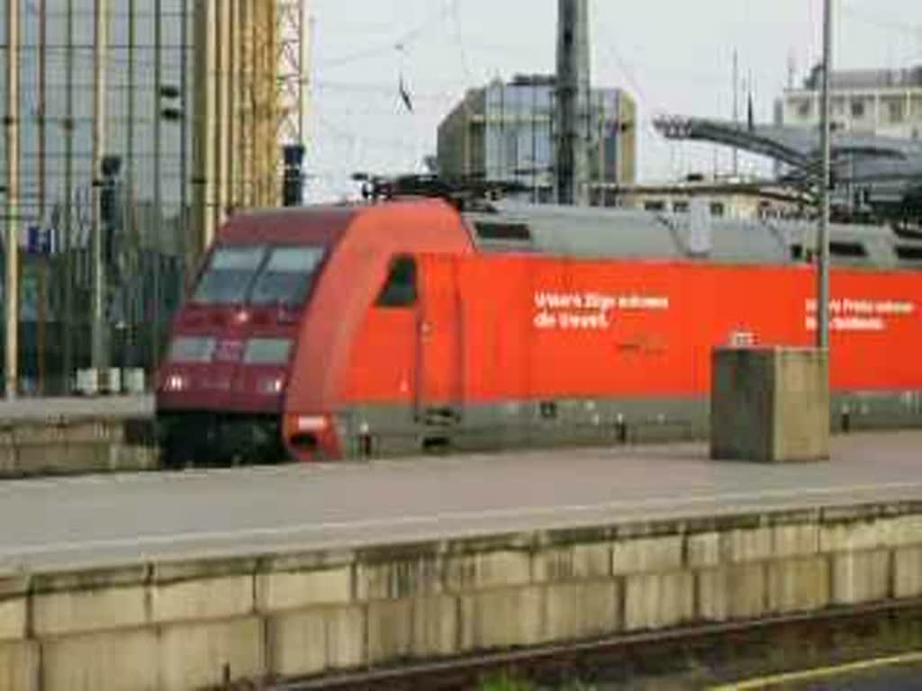 Ausfahrt des IC 2115 Stralsund - Stuttgart Hbf mit Br 101 aus Kln Hbf.