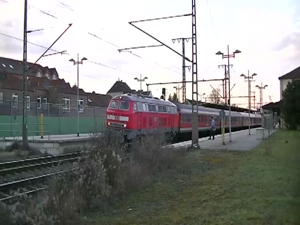 Ausfahrt Rigonal Express mit BR 218 in Lehrte im Mrz 2012