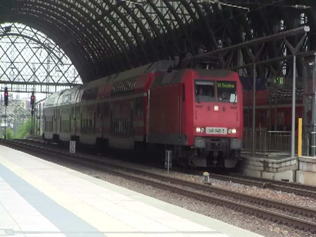 Ausfahrt einer S1 nach Schna in Dresden Hbf (21.06.2011)