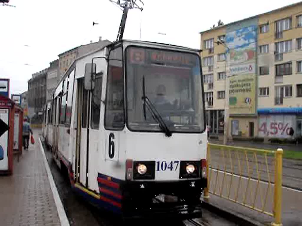 Ausfahrt der Straenbahnlinie 6 in Szczecin. Aufgenommen im August 07'.