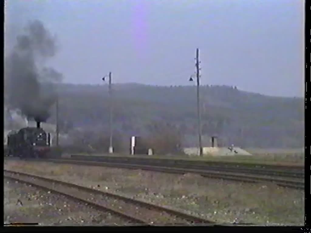 Bei der Fahrt zur Wiederinbetriebnahme der 38 2267 am 11. April 1992 bernahm in Grimmenthal die 94 1292 den Sonderzug der DGEG.