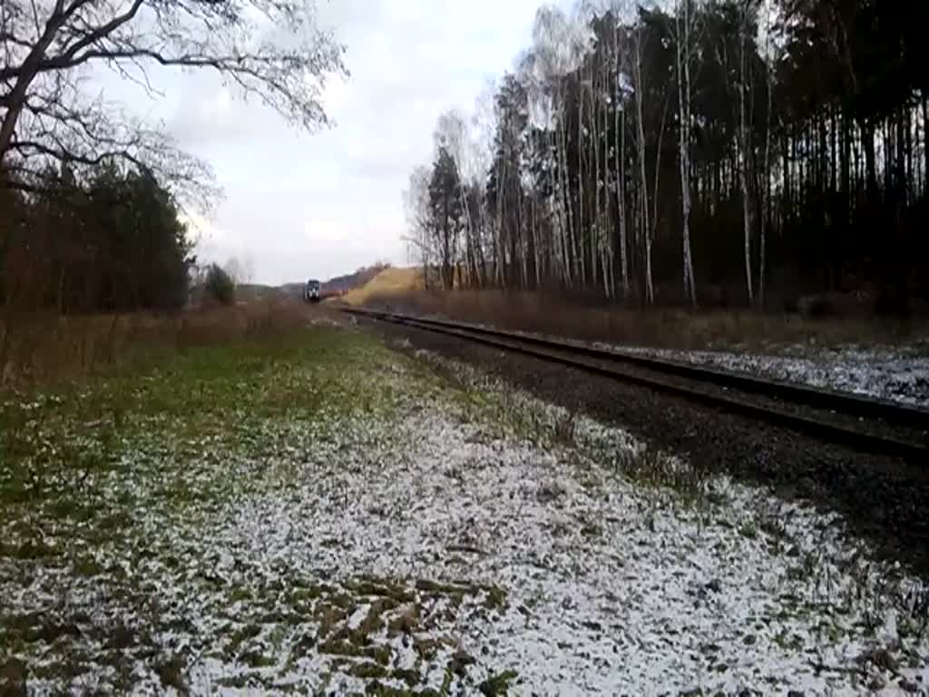 BR285-129 mit Kesselwagen bei Miedzyrzecz,13.12.2022