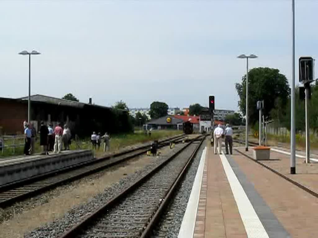 Dampflok BR 91 134 -DR- rangiert, Parchim Bf 02.08.2009