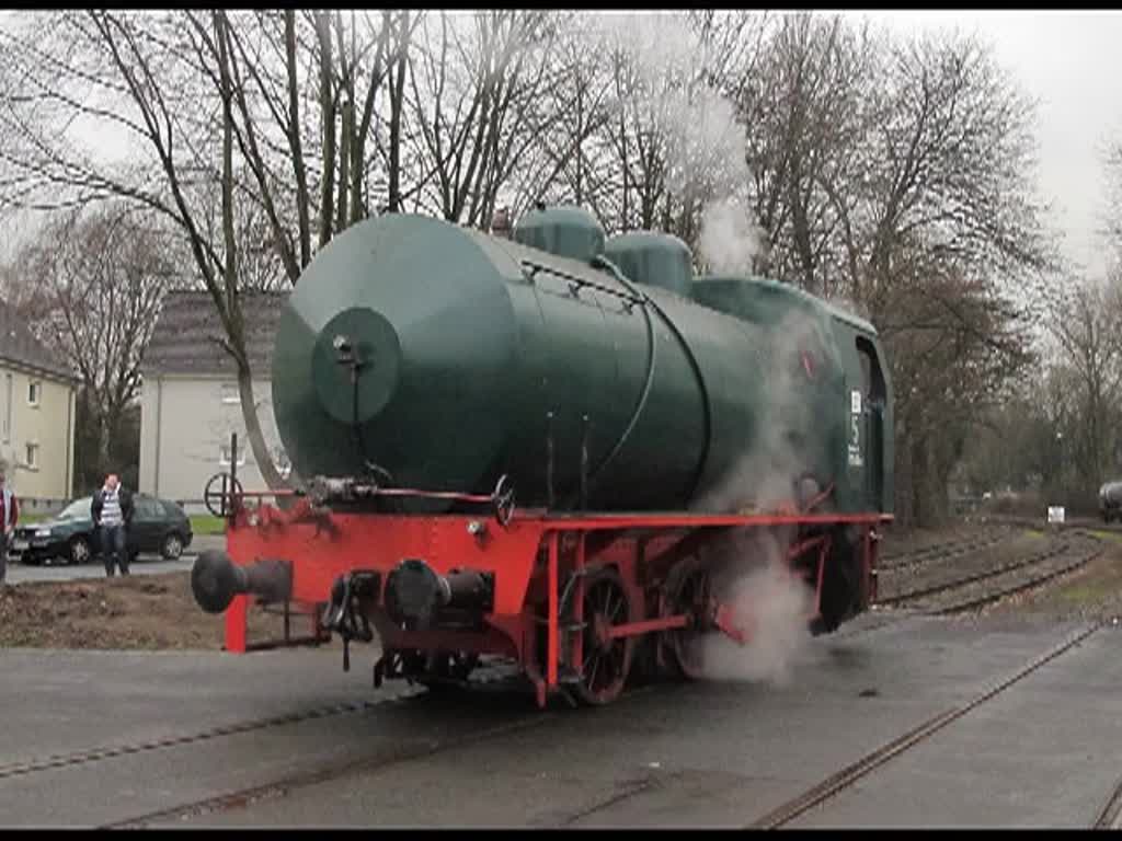 Dampfspeicherlok Nr. 5 der Sasol-Chemie bei einer Prsentation fr die DGEG am 9. Mrz 2013 in Herne.