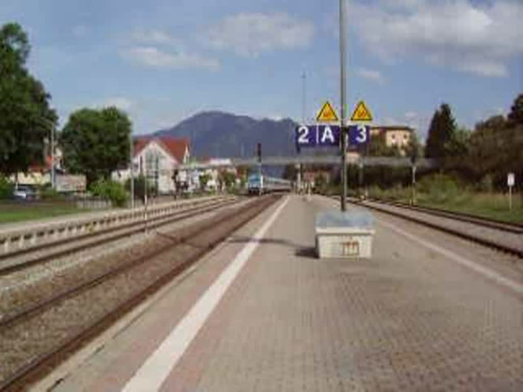 Der aus Obersdorf kommende Arriva/Alex bei der Einfahrt in Immenstadt Hbf.