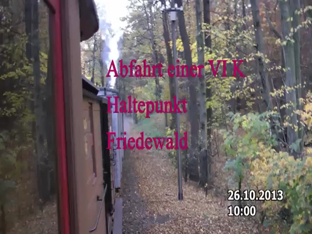 Der Teddybrenzug , Ausfahrt in Friedewald Haltepunkt am 26.10.2013 , gezogen von einne IV K gegen 11:00 Uhr