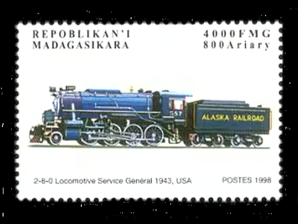 Die 1943 von Baldwin gebaute und von der Alaka Railroad mit Nr. 556 eingesetzte Lokomotive des Typs Consolidation (2-8-0) - USATC S160 hat ihren Platz auf einem Spielplatz in Anchorage gefunden. Die Aufnahme entstand am 29. Juni 1989.