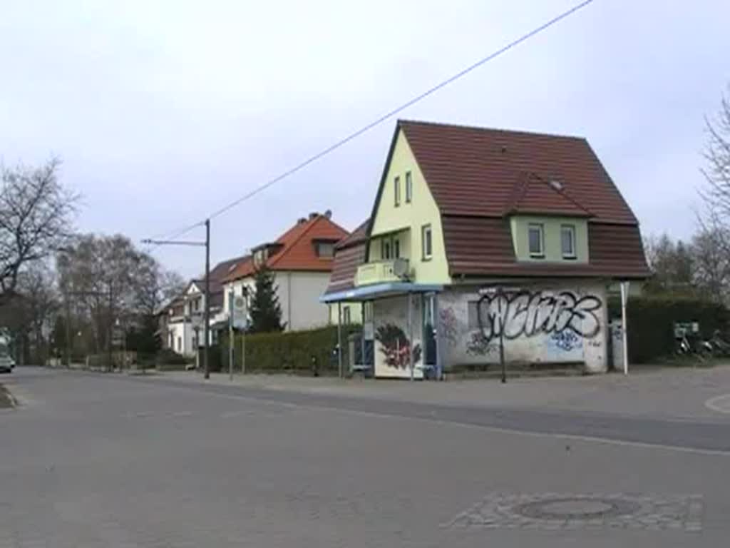 Die Straenbahn in der Berliner Strae. 30.3.2008