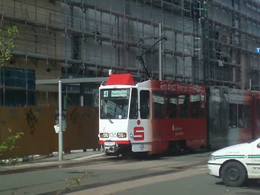Die Triebwagen 109,133 und 135 an der Stadtpromenade. (20.03.08)