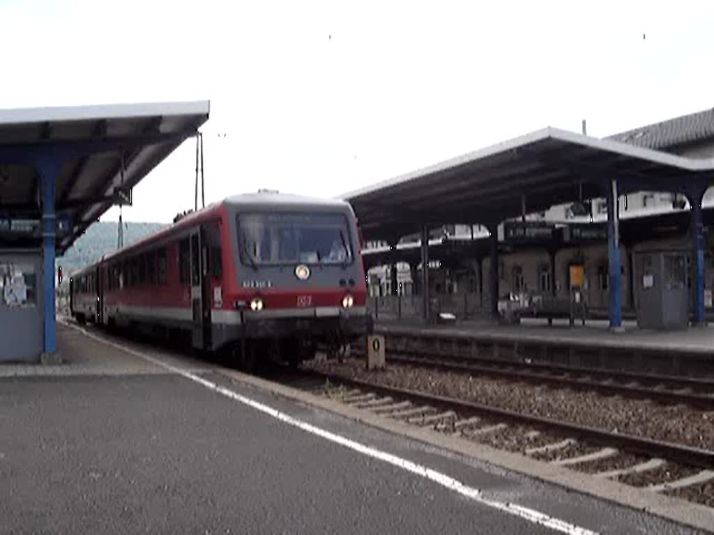 Diese Br.628 fuhr am 30.Mai.07 weiter in richtung Ellwangen. Hier im Bahnhof Aalen.
