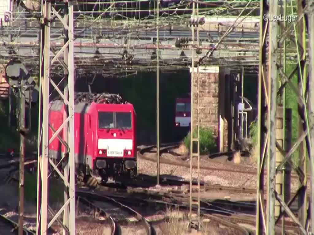 E 186 328-1 mit Makrofon Gruß (Bombardier TRAXX F140 MS)in Saarbrücken den 30.06.2015