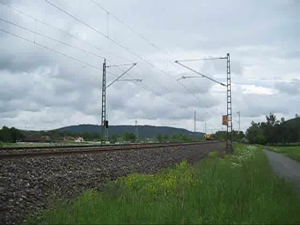 Ein EM-SAT 120 der Firma STRABAG fuhr am 28.5.10 in richtung Saalfeld. Halach(b. Kronach) 