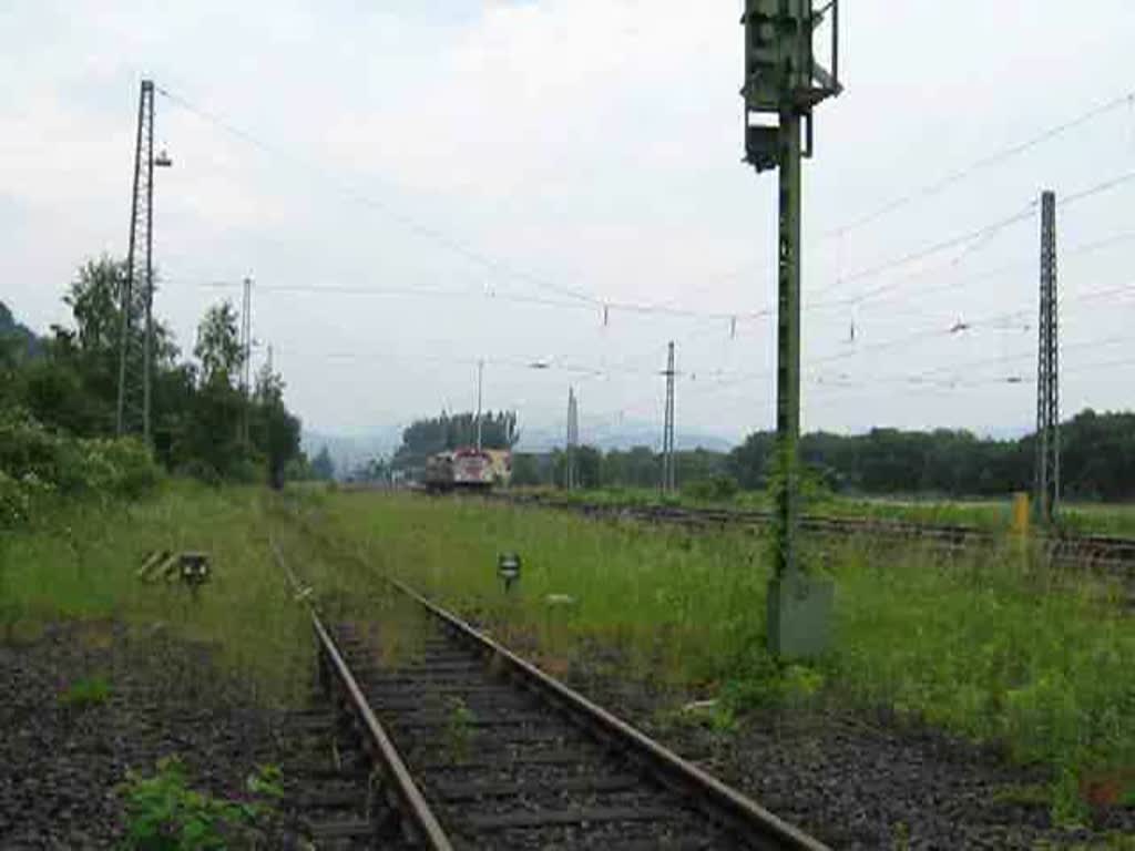 Ein Red Tiger der OHE (330092) fhrt nach berholung in Eschwege weiter Richtung Sden. Super Sound! ;)