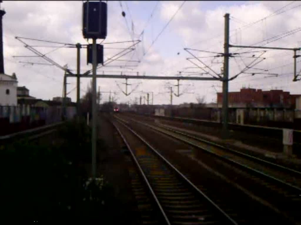 Ein Thalys PBKA-Triebzug fhrt duch Kln-Ehrenfeld in Richtung Kln Hbf am 29.03.08